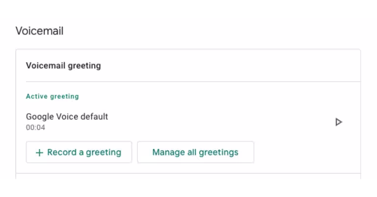 google voice voicemail greeting